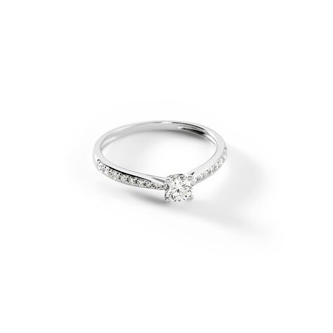 Bague Solitaire Hemera Or Blanc Diamant - Bagues solitaires Femme | Histoire d’Or