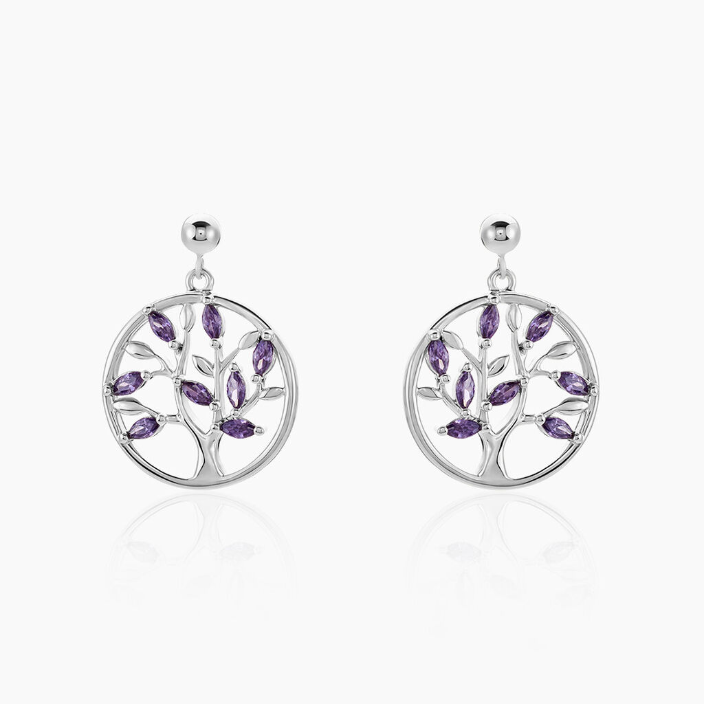 Boucles D'oreilles Pendantes Venka Argent Blanc Oxyde De Zirconium - Boucles d'oreilles fantaisie Femme | Histoire d’Or