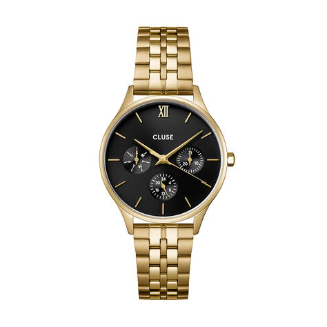 Montre Cluse Minuit Multifonction Noir - Montres Femme | Histoire d’Or