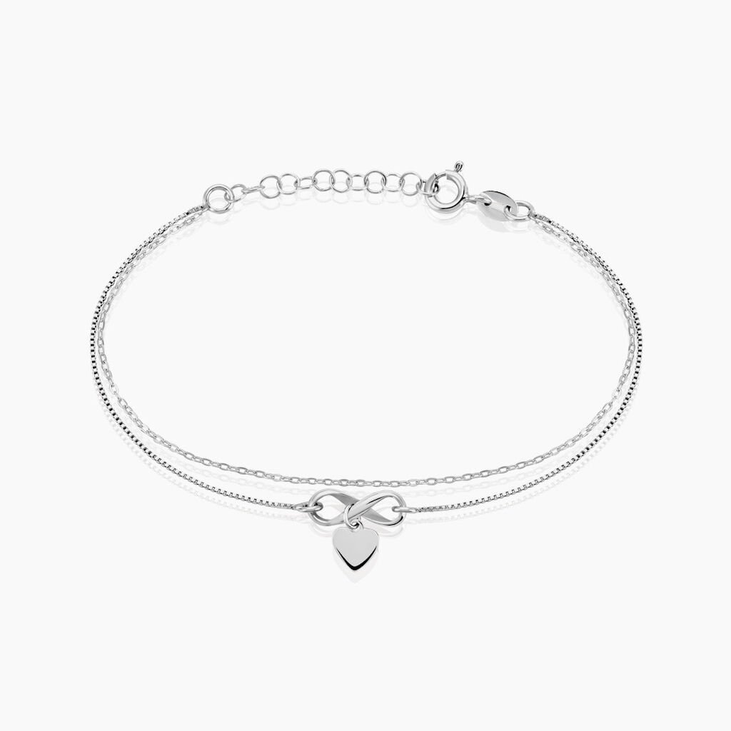 Bracelet Ivylou Argent Blanc - Bracelets Coeur Femme | Histoire d’Or