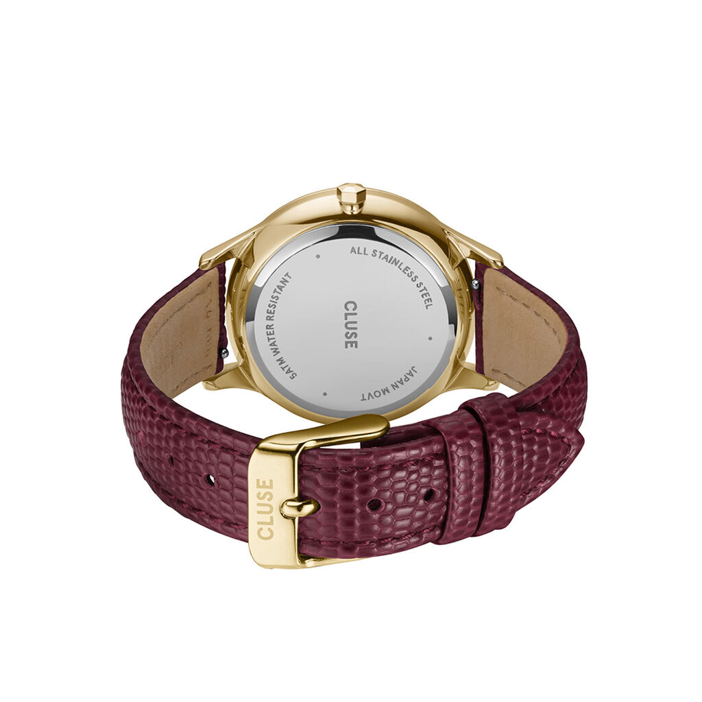 Montre Cluse Minuit Multifonction Cerise - Montres Femme | Histoire d’Or