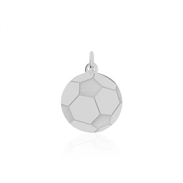 Pendentif Ballon de Football Argent Blanc
