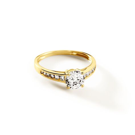 Bague Solitaire Or Jaune Oxyde De Zirconium - Bagues solitaires Femme | Histoire d’Or