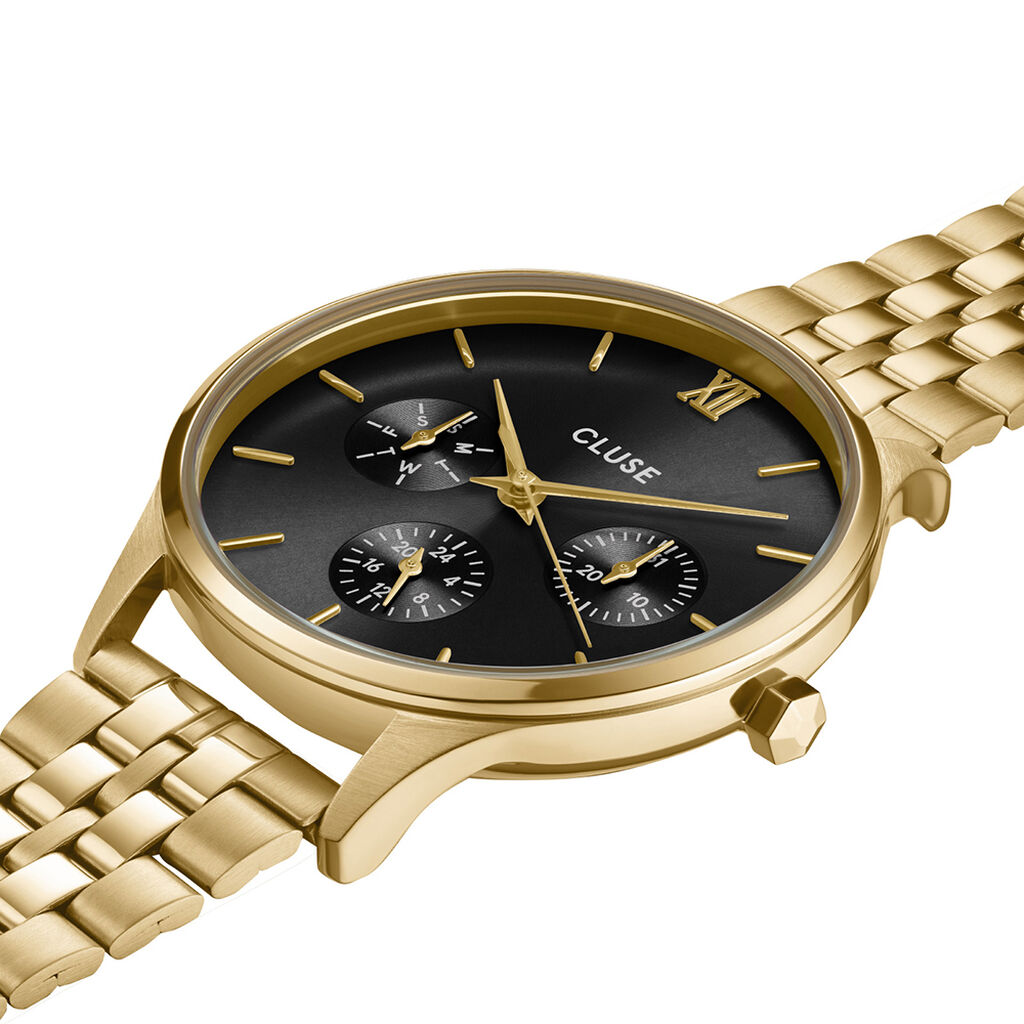 Montre Cluse Minuit Multifonction Noir - Montres Femme | Histoire d’Or