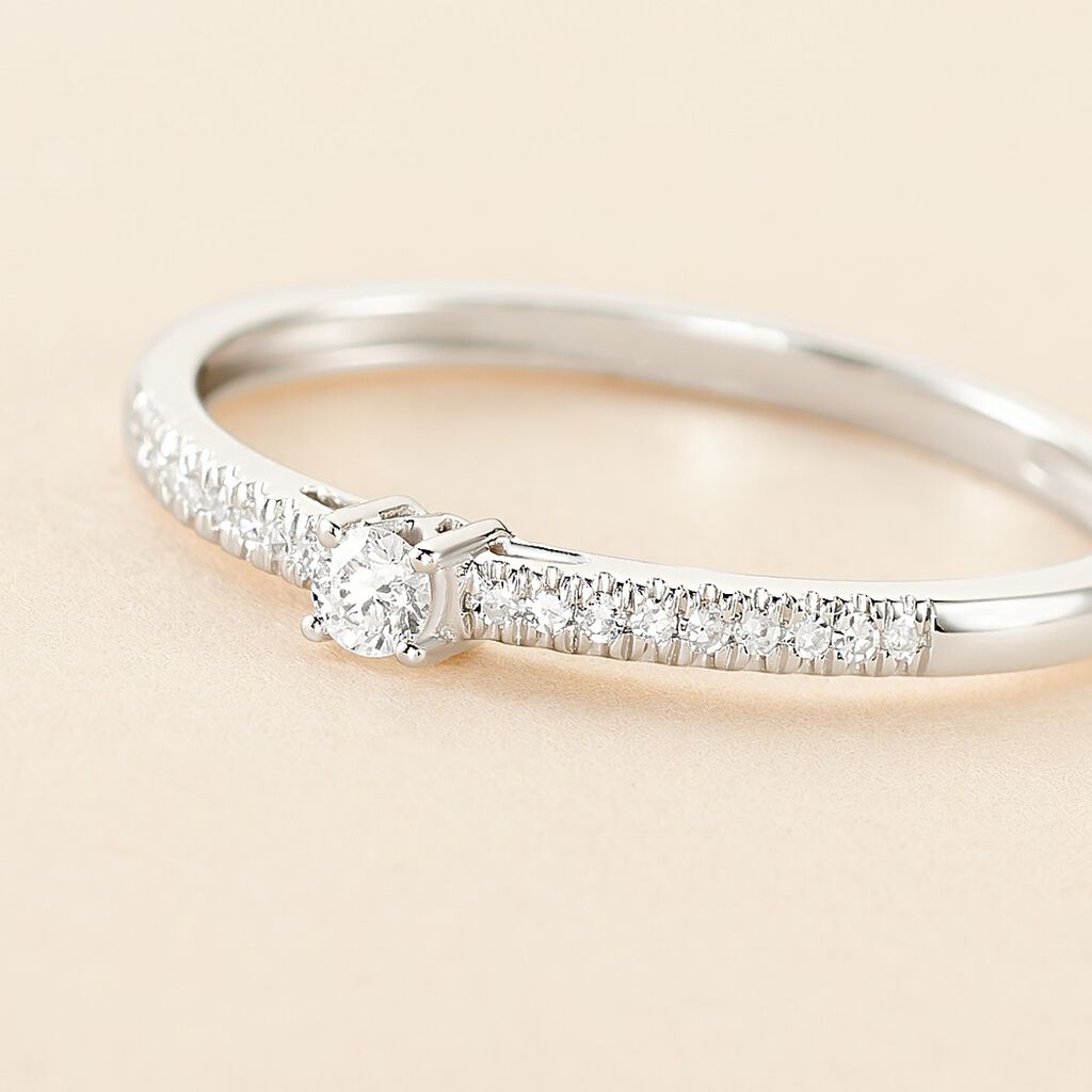 Bague Eliisa Or Blanc Diamant - Bagues solitaires Femme | Histoire d’Or