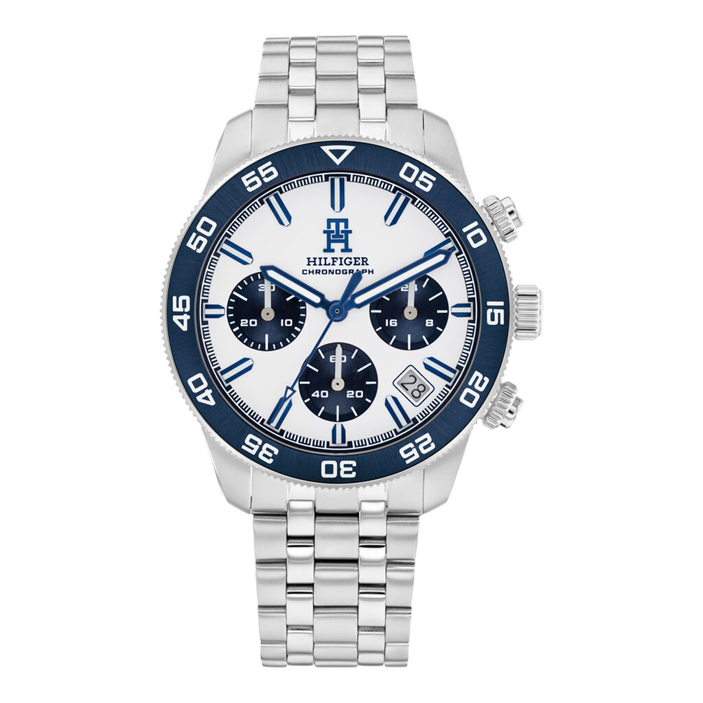 Montre Tommy Hilfiger Th85 Chrono Blanc - Montres Homme | Histoire d’Or