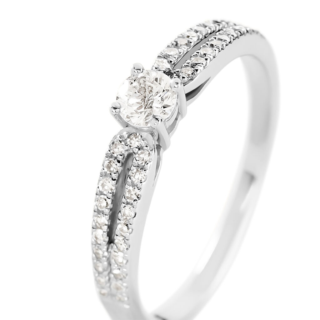 Bague Solitaire Katalina Or Blanc Diamant - Bagues solitaires Femme | Histoire d’Or