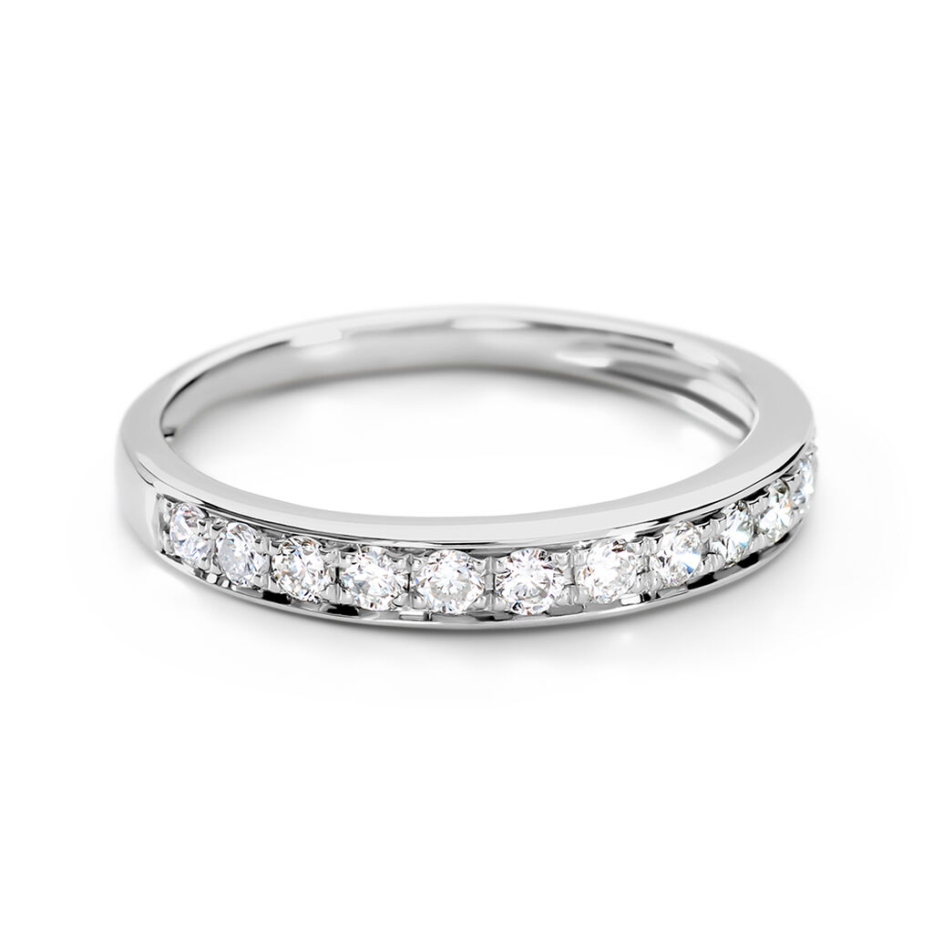 Demi Alliance Rhea Platine Blanc Diamant - Alliances Femme | Histoire d’Or