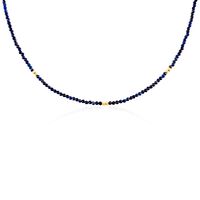 Collier Cyclades Argent Jaune Lapis Lazuli