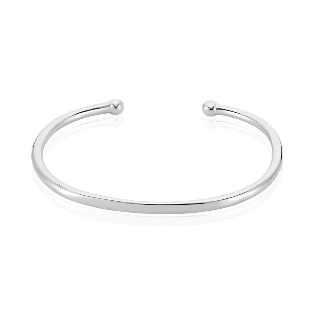 925 Silver brushed open bangle bracelet for men - L'Atelier d'Amaya