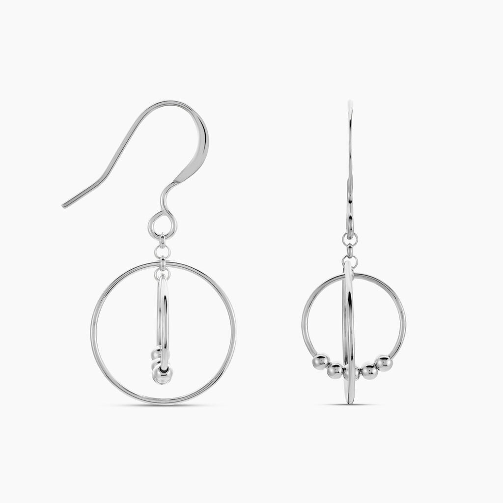 Boucles D'oreilles Pendantes Siara Argent Blanc - Boucles d'oreilles fantaisie Femme | Histoire d’Or