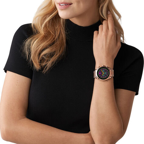 Montre Connectée Sport Femme, Bracelet Alliage 40 Strass Smartwatch avec  Période Physiologique-Blood Oxygen-Cadeau Femme-Rose Doré