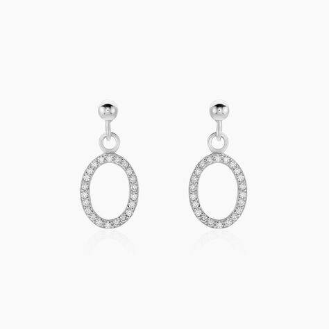 Boucles D'oreilles Pendantes Kimber Argent Blanc Oxyde De Zirconium - Boucles d'oreilles fantaisie Femme | Histoire d’Or