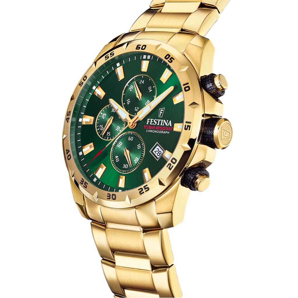 Montre Festina Timeless Chronograph Vert - Montres Homme | Histoire d’Or