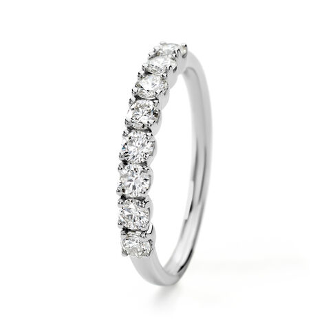 Demi Alliance Hera Platine Blanc Diamant - Alliances Femme | Histoire d’Or