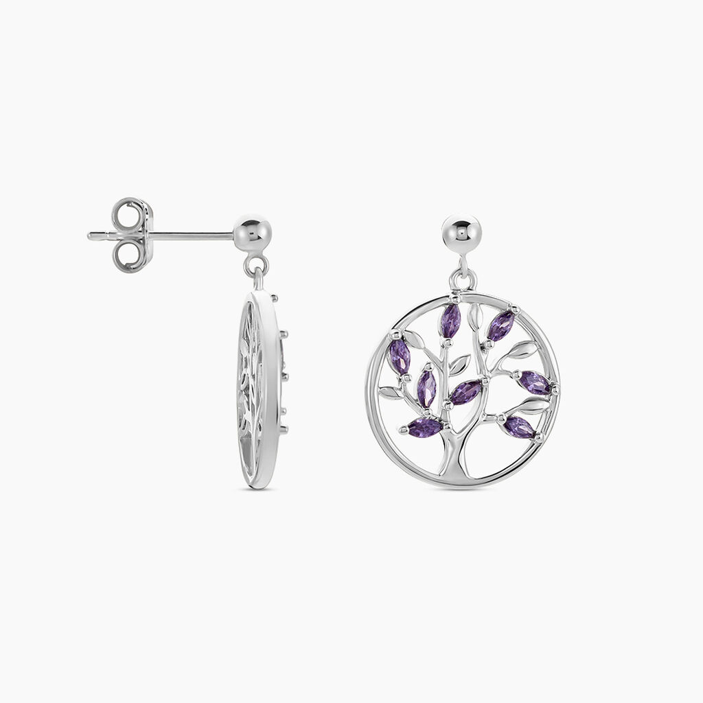 Boucles D'oreilles Pendantes Venka Argent Blanc Oxyde De Zirconium - Boucles d'oreilles fantaisie Femme | Histoire d’Or