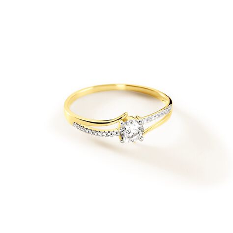 Bague Solitaire Abelia Or Jaune Oxyde De Zirconium - Bagues solitaires Femme | Histoire d’Or