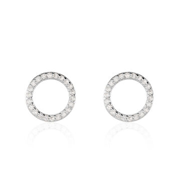 Boucles d'oreilles fantaisie Cercle Argent Sans pierre Rose 925/1000 -  FAOFRW01200 • Histoire d'Or