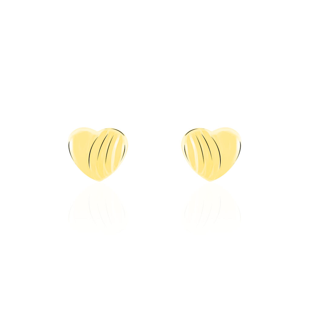 Boucles d'Oreilles Coeur Or Sans pierre Jaune 375/1000 - B3OFJW08050 •  Histoire d'Or