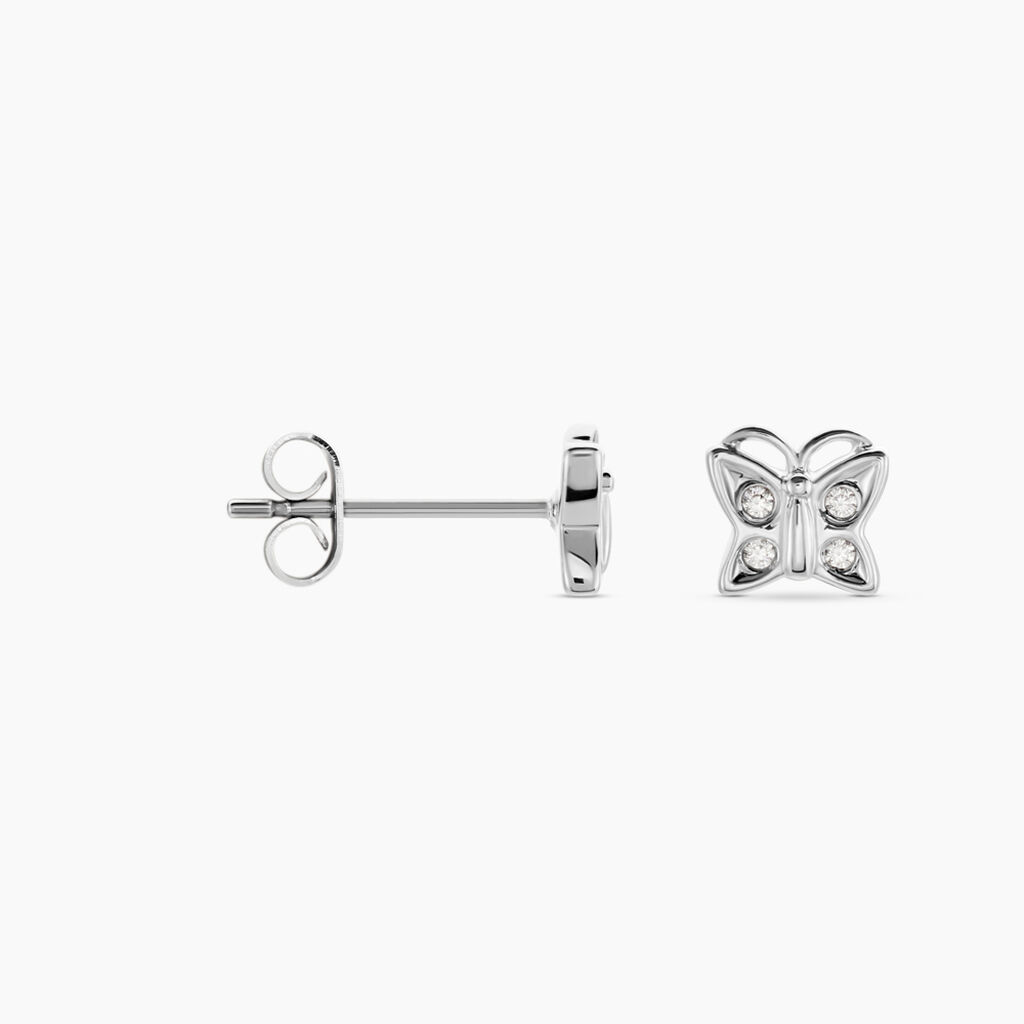 Boucles D'oreilles Puces Farasha Argent Blanc Oxyde De Zirconium - Boucles d'oreilles fantaisie Femme | Histoire d’Or