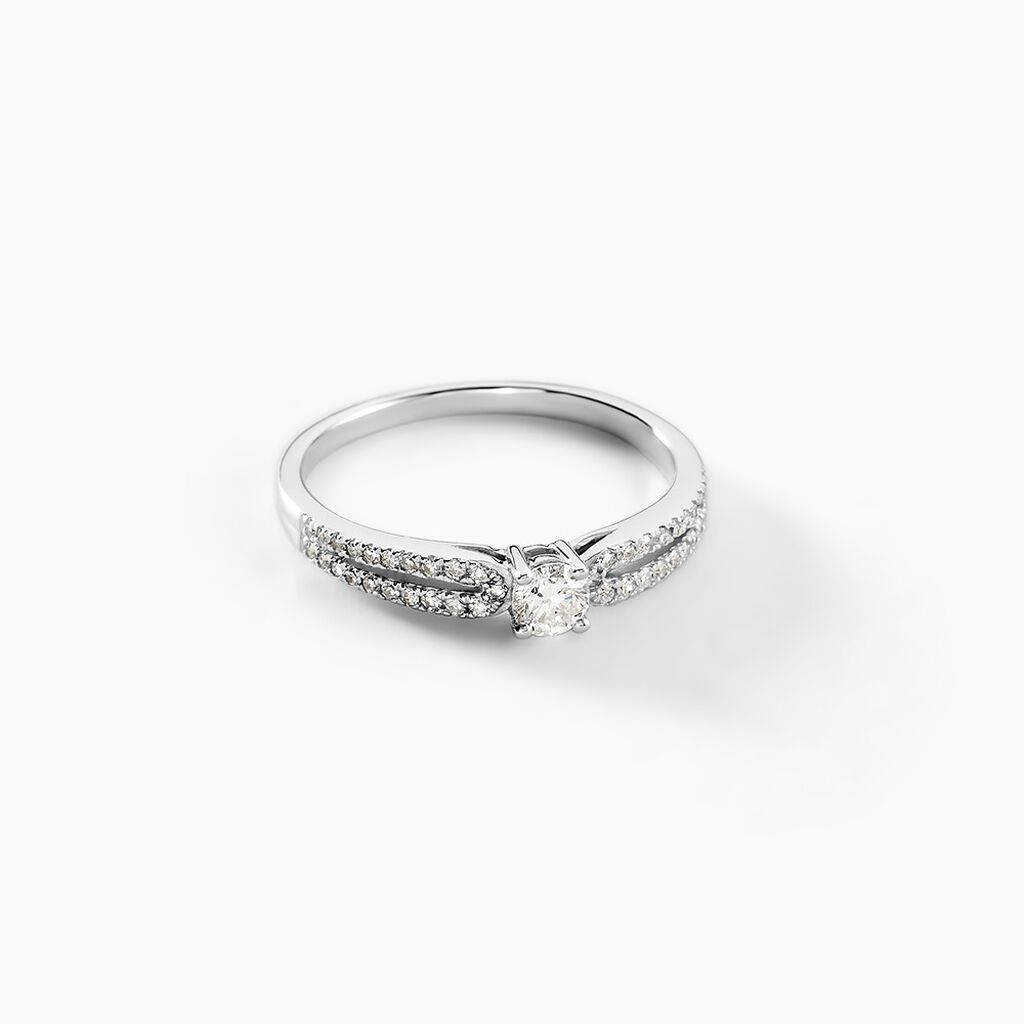 Bague Solitaire Katalina Or Blanc Diamant - Bagues solitaires Femme | Histoire d’Or