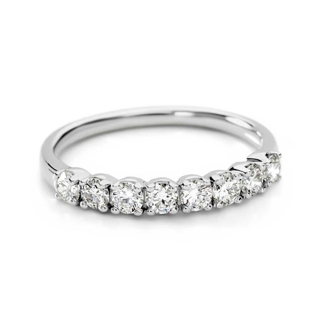 Demi Alliance Hera Platine Blanc Diamant - Alliances Femme | Histoire d’Or