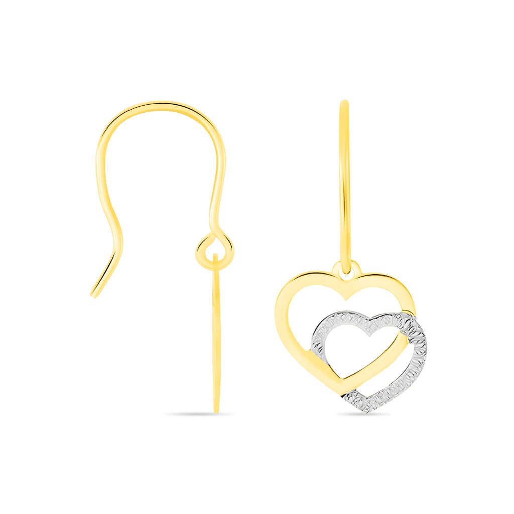 Boucles d'oreilles fixes en forme de coeur avec un cristal – Bizou