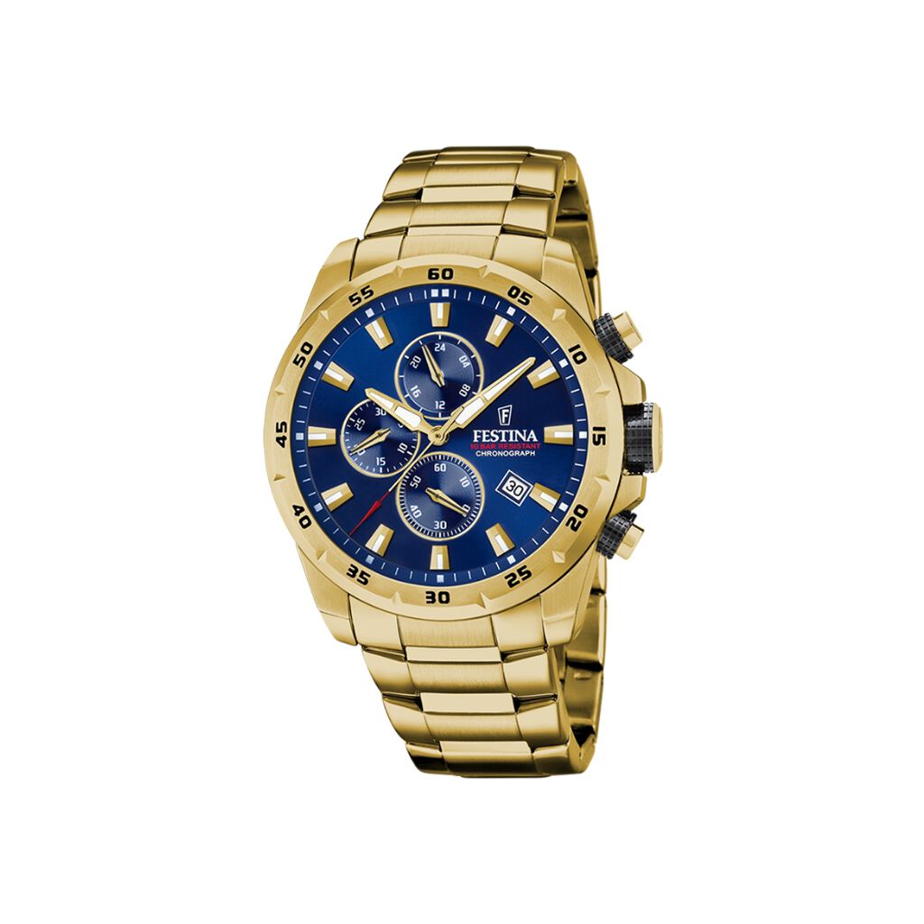 Montre Festina Timeless Chronograph Bleu - Montres Homme | Histoire d’Or