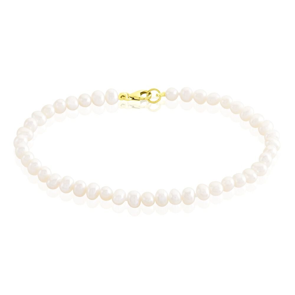 Bracelet de mariée avec perle naturelle doré ou argenté Paloma