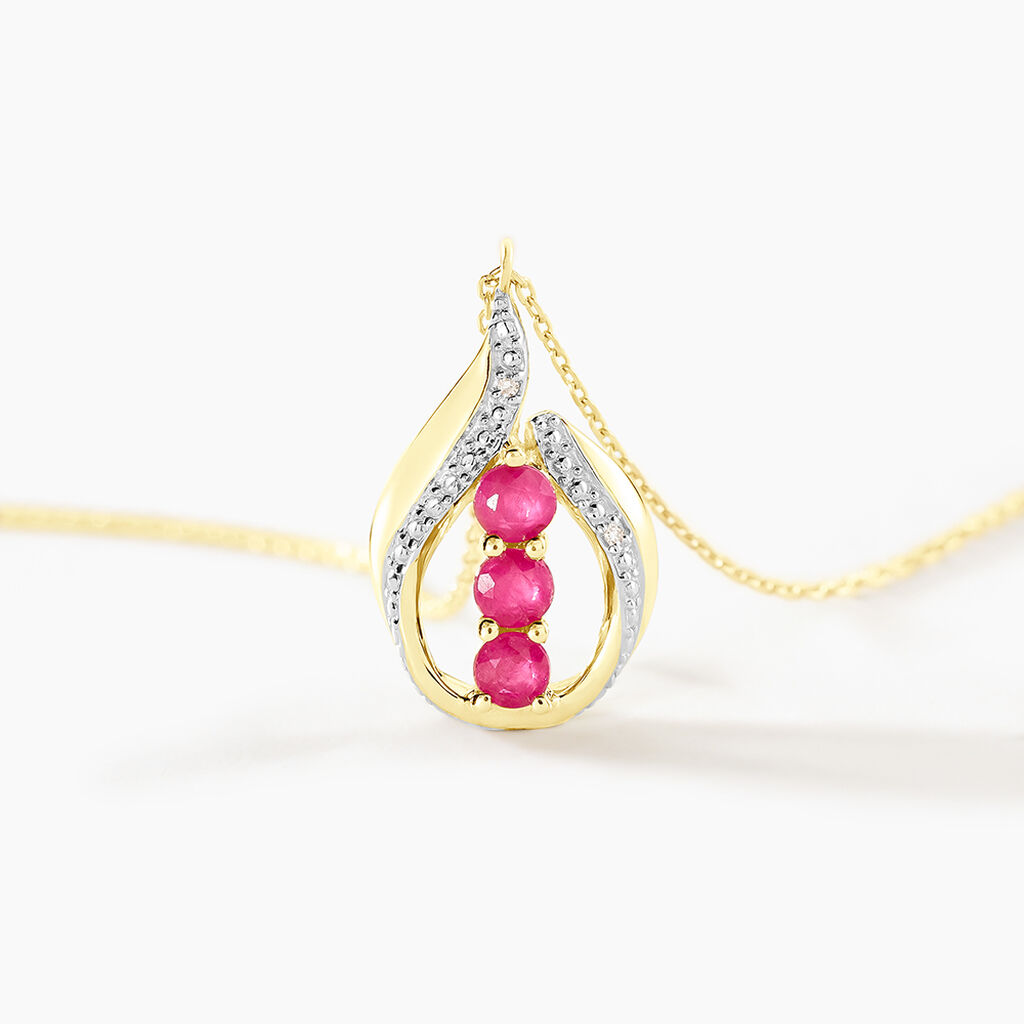 Collier Aurora Or Jaune Rubis Et Diamant - Colliers Femme | Histoire d’Or
