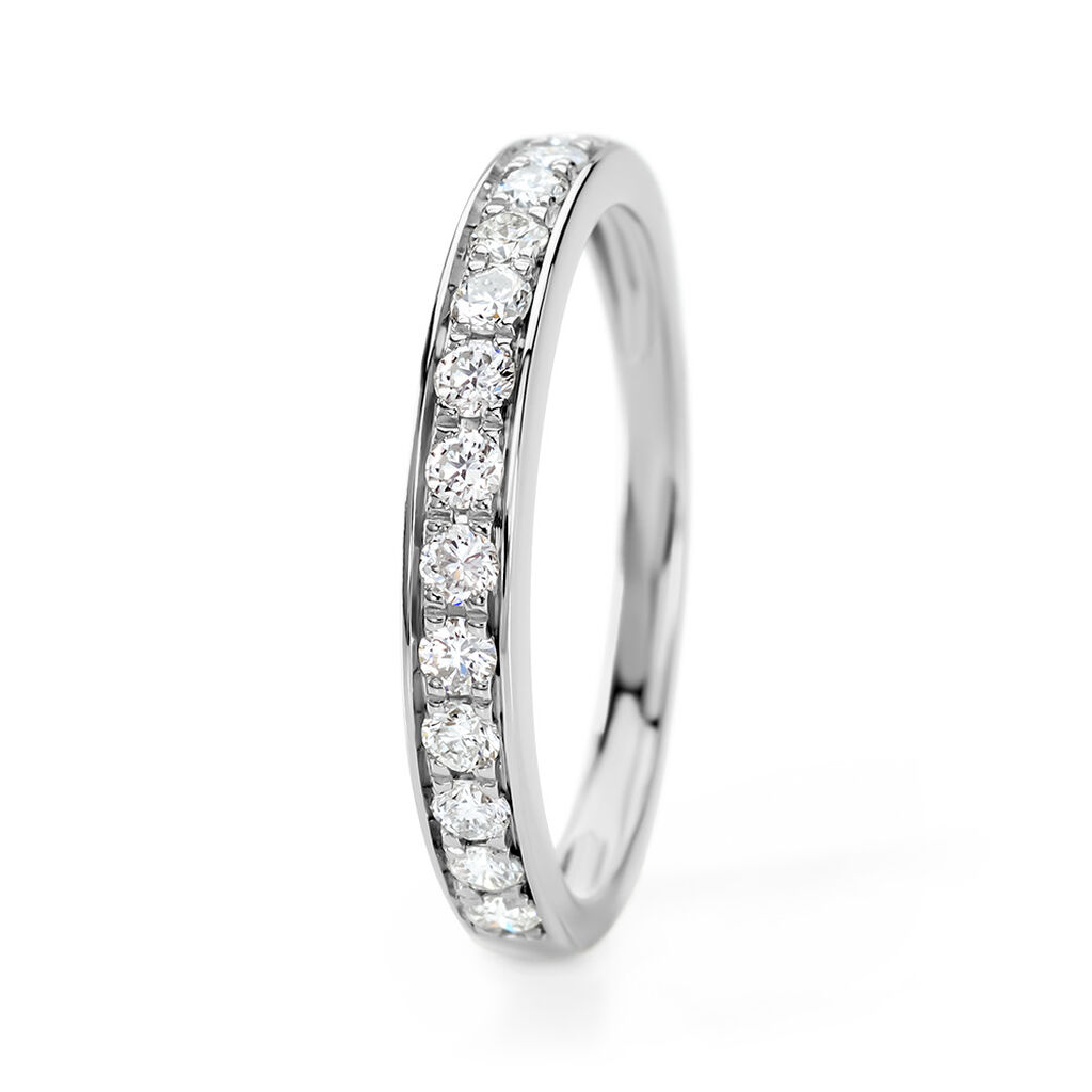 Demi Alliance Rhea Platine Blanc Diamant - Alliances Femme | Histoire d’Or