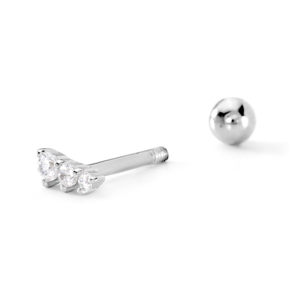 Piercing D'oreille Unitaire Delphie Argent Blanc Oxyde De Zirconium - Boucles d'oreilles fantaisie Femme | Histoire d’Or