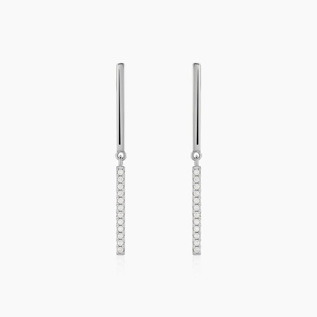 Boucles D'oreilles Pendantes Ilka Argent Blanc Oxyde De Zirconium - Boucles d'oreilles fantaisie Femme | Histoire d’Or