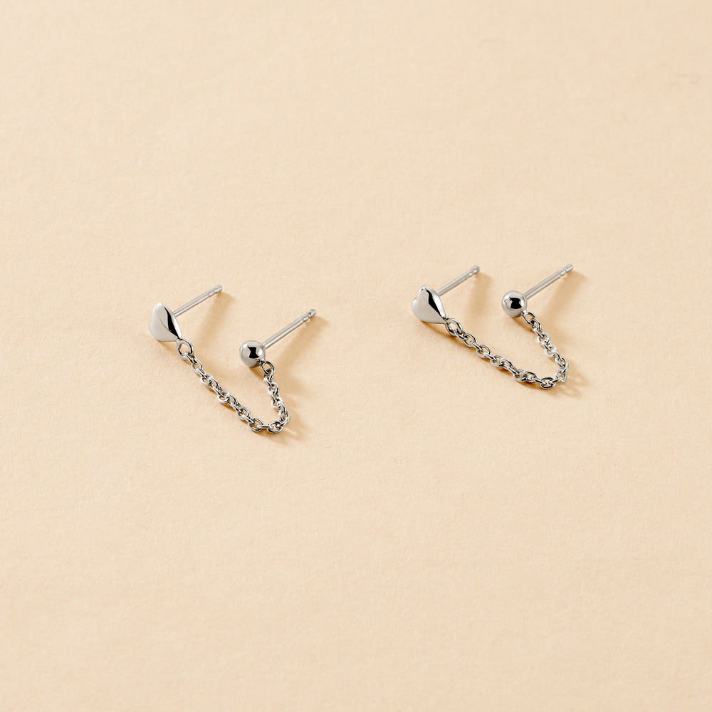 Boucles D'oreilles Pendantes Honor Argent Blanc - Boucles d'Oreilles Coeur Femme | Histoire d’Or