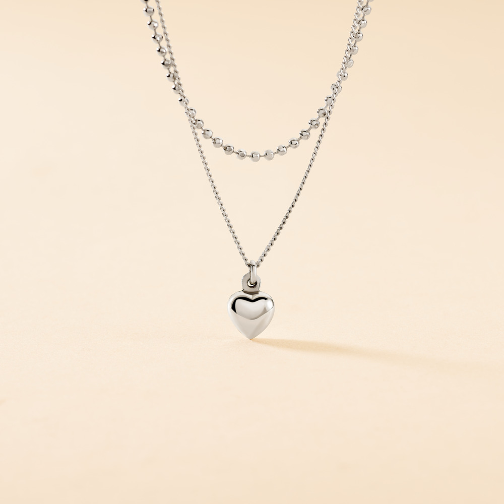 Collier Monifa Argent Blanc - Colliers Coeur Femme | Histoire d’Or