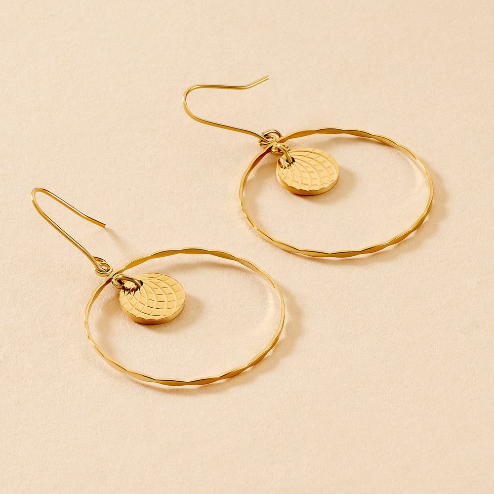 Boucles D'oreilles Pendantes Iakopa Acier Jaune - Boucles d'oreilles fantaisie Femme | Histoire d’Or