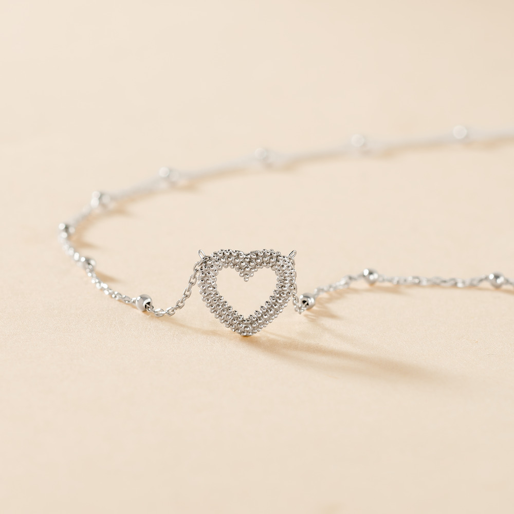 Collier Aella Argent Blanc - Colliers Coeur Femme | Histoire d’Or