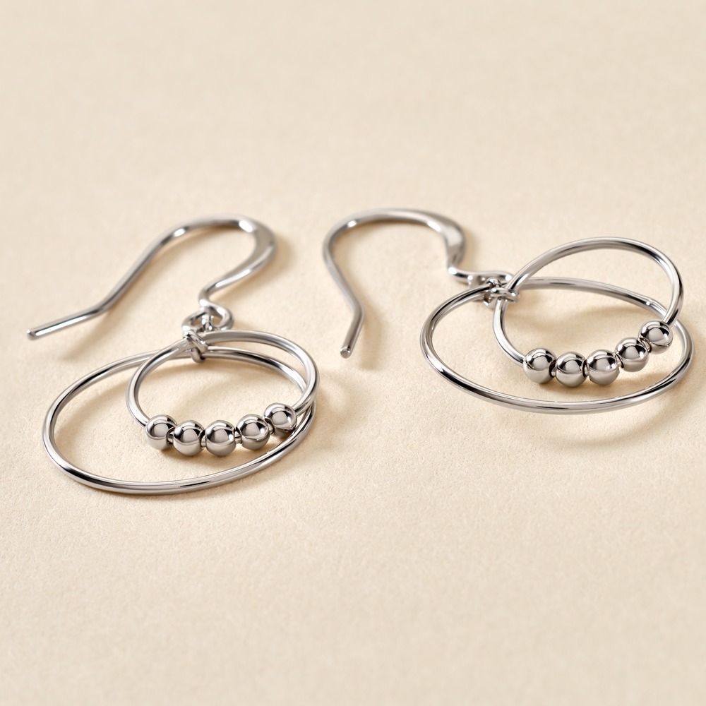 Boucles D'oreilles Pendantes Siara Argent Blanc - Boucles d'oreilles fantaisie Femme | Histoire d’Or